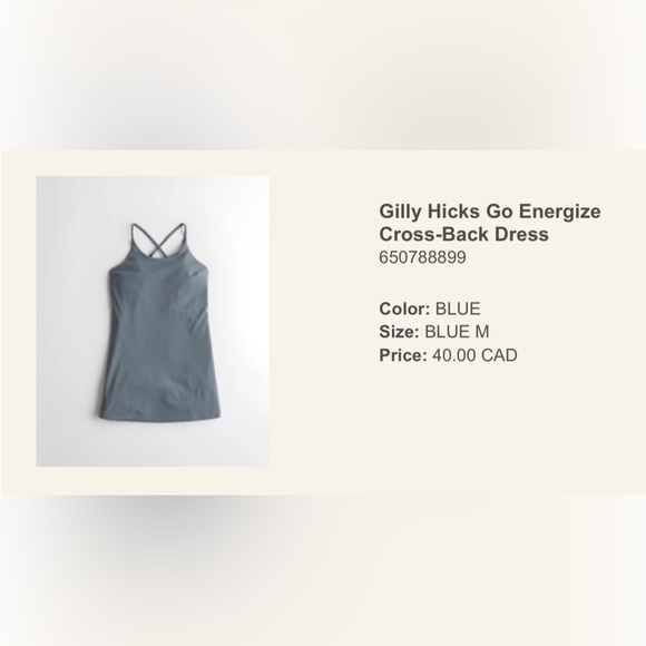 Blue Gilly Hicks (Hollister) Mini Activewear Dress, Medium - Picture 4 of 4